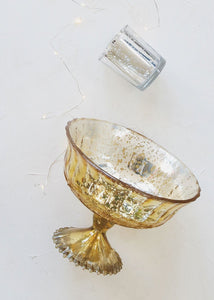 Gold Mercury Glass Compote Bowl