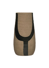 Load image into Gallery viewer, Brown and Black Painted Terracotta Flower Vase - 8.75&quot; Tall
