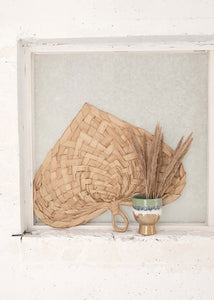 Heart-Shaped Woven Palm Fan Wall Hanging Decoration