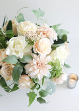 Load image into Gallery viewer, Half Opening Silk Rose in White - 26&quot; Tall
