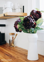 Load image into Gallery viewer, Silk Flower Peony in Eggplant - 18.5" Tall
