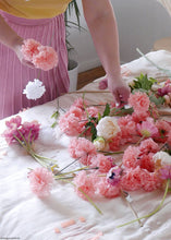 Load image into Gallery viewer, CASE OF 100 Peach Pink Carnation Bulk Silk Flower Picks - 5&quot; Tall
