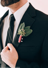 Load image into Gallery viewer, Artificial Seeded Eucalyptus Spray in Green Burgundy - 19&quot; Tall
