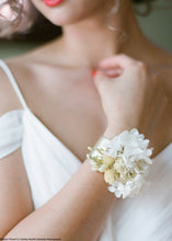 Load image into Gallery viewer, Gold Brass Cuff Corsage Bracelet - 1&quot; Wide

