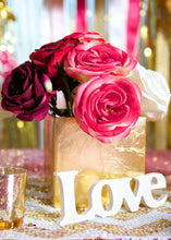 Load image into Gallery viewer, Gold Ceramic Cube Vase - 5&quot; Tall
