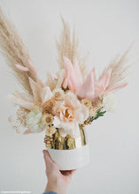 Load image into Gallery viewer, Ceramic Floral Pot in White and Metallic Gold - 5&quot;
