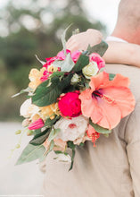 Load image into Gallery viewer, Silk Flowers Hibiscus Spray in Orange Coral - 26.5" Tall
