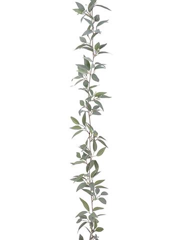 Artificial Flocked Seeded Eucalyptus Leaf Garland - 6'