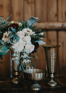 Distressed Gold Metal Compote Bowl
