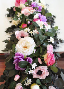 Anemone Silk Flower in Pink with Black Center - 17.5"