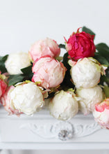 Load image into Gallery viewer, Artificial Flower Peony Bud in Cream - 18&quot; Tall
