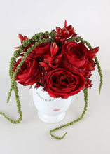 Load image into Gallery viewer, Silk Garden Cabbage Rose in Red - 23" Tall
