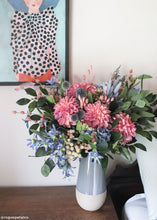 Load image into Gallery viewer, Slate Blue Ceramic Bud Vase 9.75” Tall
