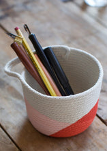 Load image into Gallery viewer, Mini Rope Basket in Red &amp; Pink - 4" Tall x 4.75" Wide

