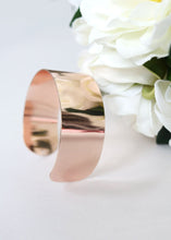 Load image into Gallery viewer, Rose Gold Wrist Corsage Cuff Bracelet - 1.25" Wide
