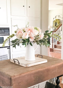 Artificial Peony in Pink Blush - 19" Tall