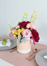 Load image into Gallery viewer, Pink Blush with Gold Decorative Dots Ceramic Flower Pot - 5.25" Tall
