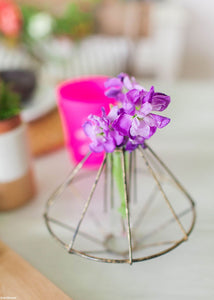 Geometric Metal Vector Vase - 5.25" Tall