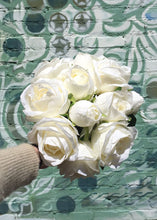 Load image into Gallery viewer, Silk Rose Wedding Bouquet in White
